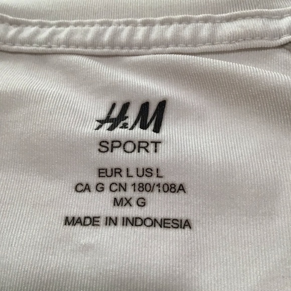 H&M Sport Top Gray Activewear Mens Sz Large Workout Raglan Short Sleeve - Picture 5 of 15